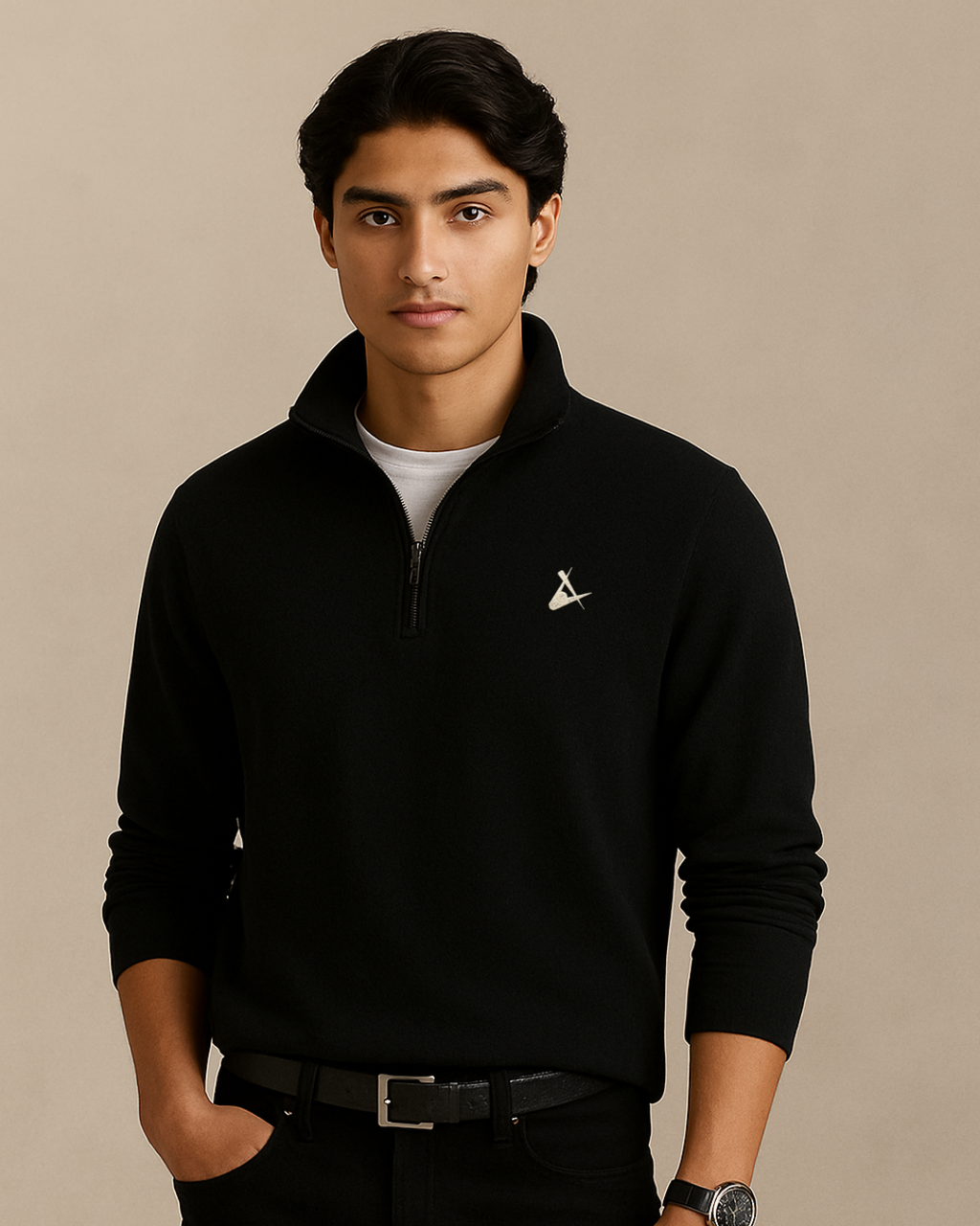 BLACK QUARTER ZIP