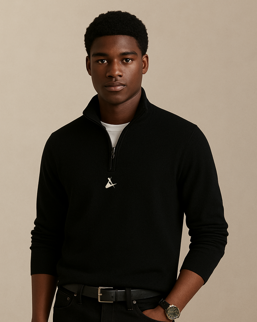 BLACK QUARTER ZIP